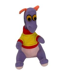 VTG Disney Parks Epcot Figment 10" Plush Stuffed Animal Yellow Shirt 1982